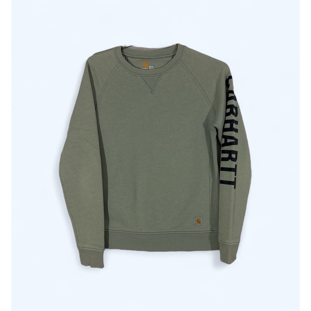 Carhartt SWEATSHIRT WOMENS SMALL Green Relaxed Fit